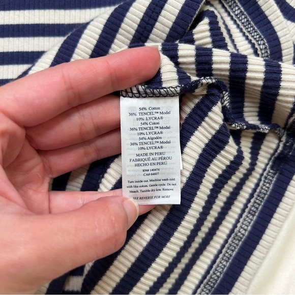 Fatherty Freestyle Rib Knit Tee Blue White Stripe Size M - Picture 8 of 10